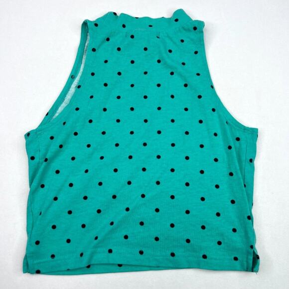 Derek Heart Polka Dot High Neck Crop Tank Medium - Picture 2 of 5